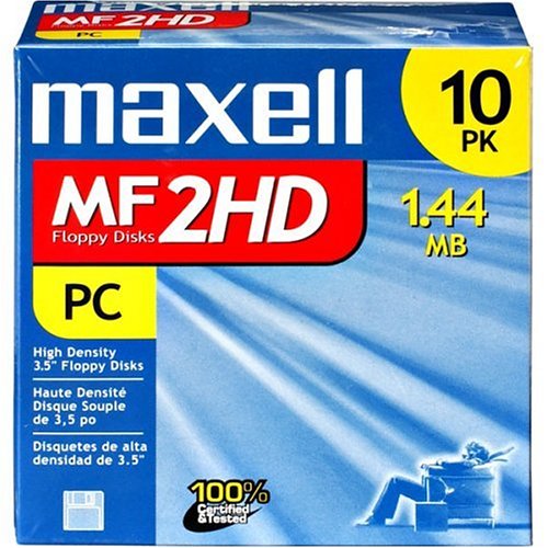 0025215556494 - MAXELL 3.5 HD 1.44MB PRE-FORMATTED MF2HD 10-PACK