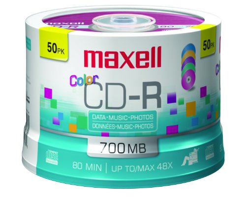 0252156257702 - MAXELL 700 MB COLOR 50PK CD-RECORDABLE DISCS 50-PACK