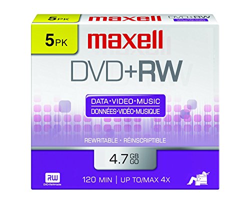 0025215625886 - MAXELL 4.7GB 4X DVD+RW, 5-PACK