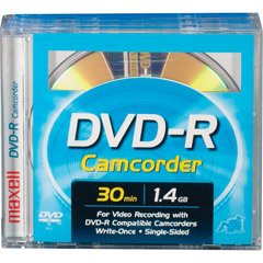 0025215669408 - MAXELL DVD-R-CAM-PANA 3 DVD-R ROUND CARTRIDGES FOR PANASONIC AND LATE MODEL HITACHI DVD CAMCORDERS