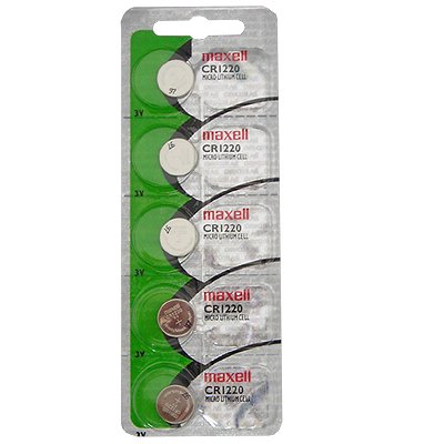 0025215736421 - MAXELL CR1220 3V LITHIUM COIN CELL WATCH BATTERIES (5-PACK)