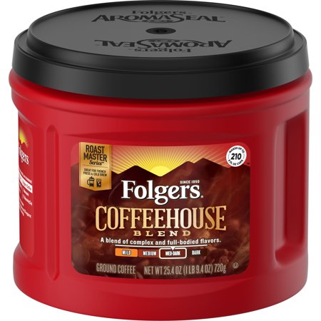 0025500101286 - FOLGERS COFFEEHOUSE BLEND GROUND COFFEE, MEDIUM-DARK ROAST, 25.40-OUNCE