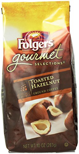 0025500201535 - FOLGERS GOURMET SELECTIONS TOASTED HAZELNUT FLAVORED COFFEE, 10 OUNCE