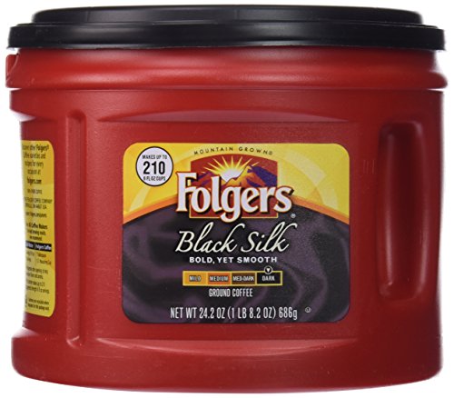 0025500205403 - FOLGERS BLACK SILK DARK ROAST GROUND COFFEE, 24.2 OZ