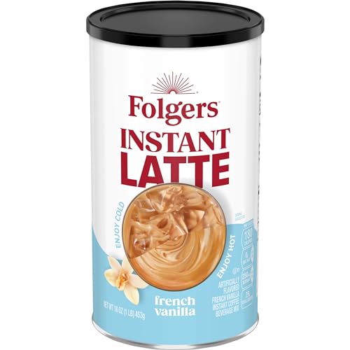 0025500626345 - FOLGERS FRENCH VANILLA FLAVORED INSTANT LATTE, 16 OUNCE