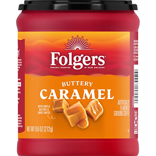 0025500855509 - FOLGERS BUTTERY CARAMEL FLAVORED GROUND COFFEE, 9.6OZ