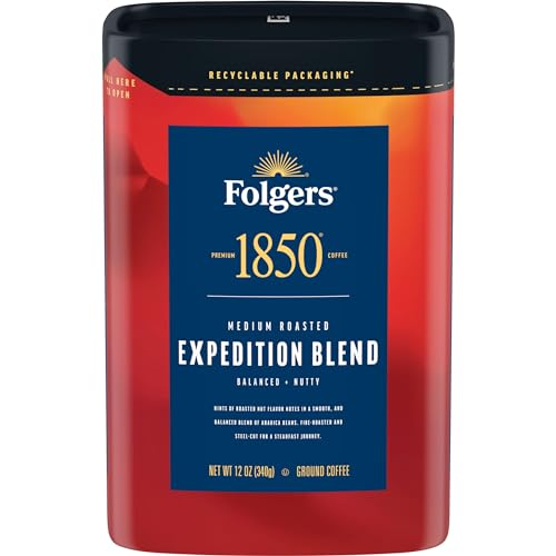 0025500933122 - FOLGERS 1850 EXPEDITION BLEND MEDIUM ROAST GROUND COFFEE, 12 OUNCE
