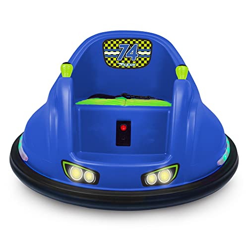 0025543009952 - FLYBAR ELECTRIC RIDE ON BUMPER CAR VEHICLE FOR KIDS BLUE/GREEN, BABY BUMPER CAR FOR KIDS AGES 1.5 - 4 YEARS, SUPPORTS UP TO 66 POUNDS
