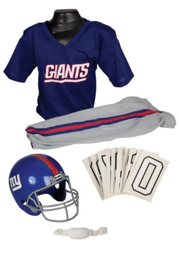 0025725289592 - FRANKLIN SPORTS NFL NEW YORK GIANTS DELUXE YOUTH UNIFORM SET, SMALL
