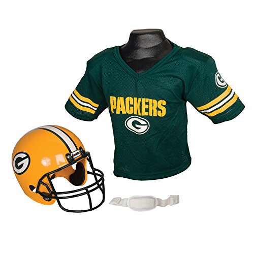 0025725330690 - FRANKLIN SPORTS NFL GREEN BAY PACKERS REPLICA YOUTH HELMET AND JERSEY SET