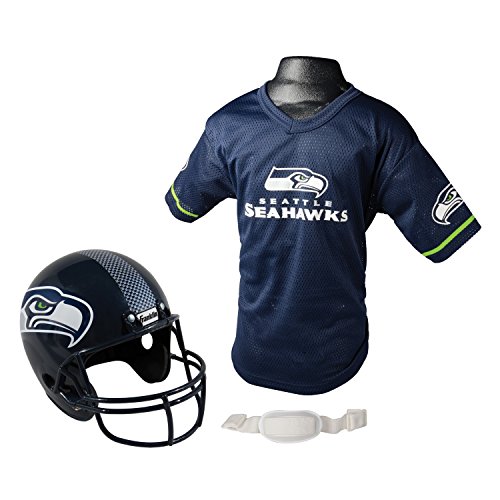 0025725330911 - FRANKLIN SPORTS NFL SEATTLE SEAHAWKS REPLICA YOUTH HELMET AND JERSEY SET