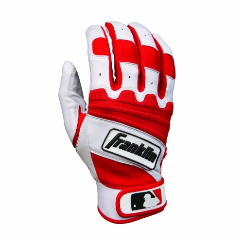 0025725356133 - FRANKLIN SPORTS THE NATURAL II ADULT BATTING GLOVES, PEARL/RED, SMALL