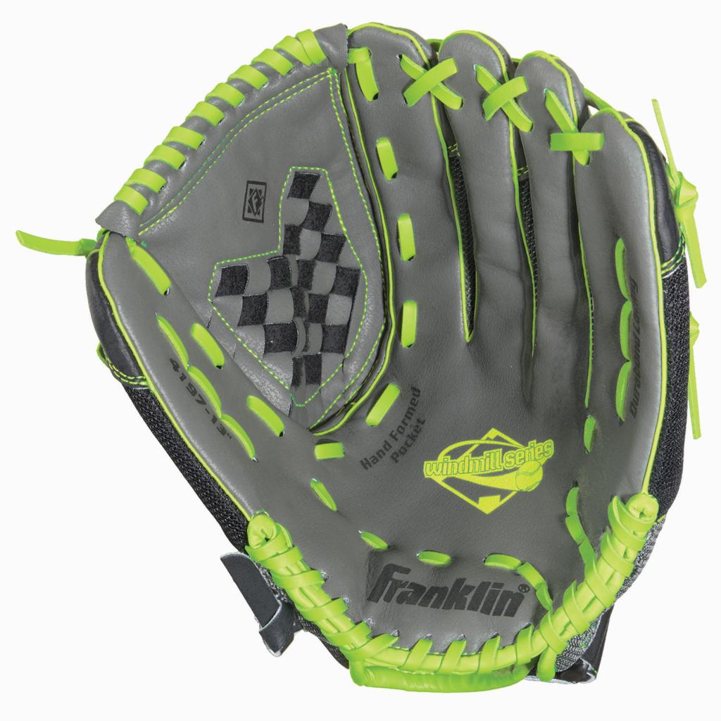 0025725399703 - FRANKLIN SPORTS 11.0 GRAY/LIME MESH PVC WINDMILL SERIES RIGHT HANDED THROWER SOFTBALL GLOVE