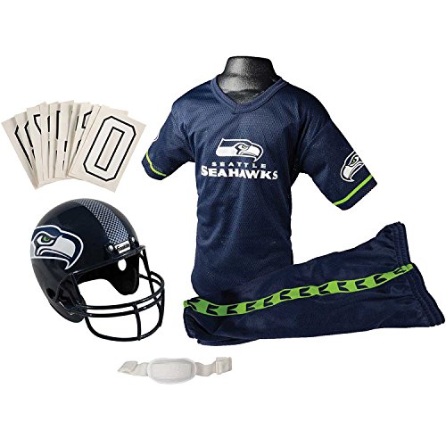 0025725438723 - FRANKLIN SPORTS NFL SEATTLE SEAHAWKS YOUTH LICENSED DELUXE UNIFORM SET, LARGE