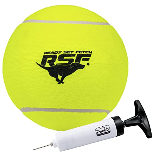 0025725558919 - FRANKLIN PET SUPPLY READY SET FETCH OVERSIZED DOG TENNIS BALL - 8.5 JUMBO SIZE - PUMP INCLUDED