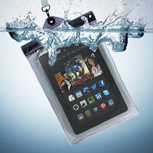 0025732014774 - TRAVELON LUGGAGE WATERPROOF E-READER POUCH, CLEAR/BLACK, ONE SIZE