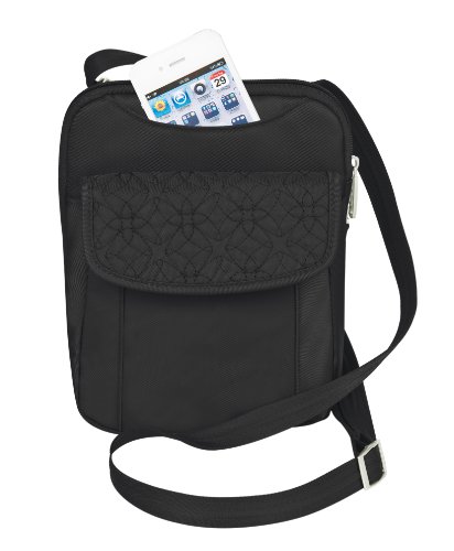 0025732021727 - TRAVELON ANTI-THEFT SLIM POUCH WITH STITCHING, BLACK, ONE SIZE