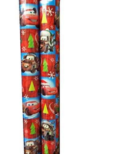 0025743515642 - DISNEY / PIXAR ~ CARS ~ RED CHRISTMAS WRAPPING PAPER 40 SQ. FT.
