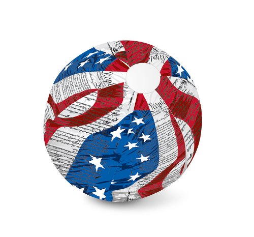 0257554056018 - 24 PATRIOTIC INFLATABLE WE THE PEOPLE 6-PANEL BEACH BALL SWIMMING POOL TOY