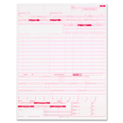 0025932598708 - ADAMS UB-04 CONTINUOUS HOSPITAL INSURANCE CLAIM FORM, 1 PART, LASER, 8.5 X 11 INCHES, 2500 SETS PER CARTON, WHITE (59870R)
