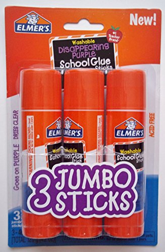 ELMER'S JUMBO GLUE STICK (3 PACK) 1.4 OZ (40G) EACH - WASHABLE DISAPPEARING  PURPLE - GTIN/EAN/UPC 26000005791 - Product Details - Cosmos