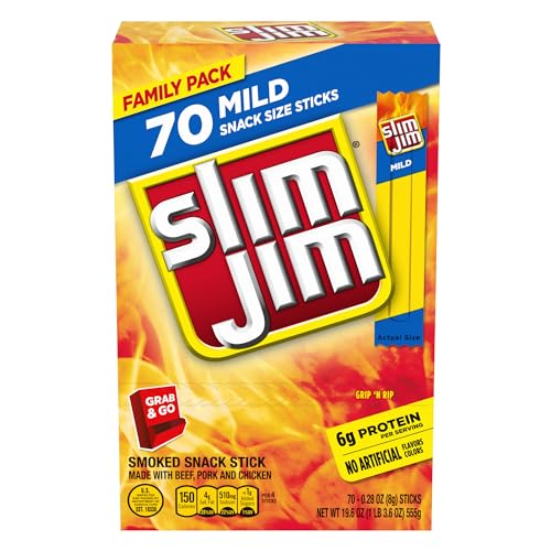 0026200001562 - SLIM JIM MILD SNACK SIZE SMOKED MEAT STICKS, FAMILY PACK, 0.28 OZ. EACH, 70-COUNT