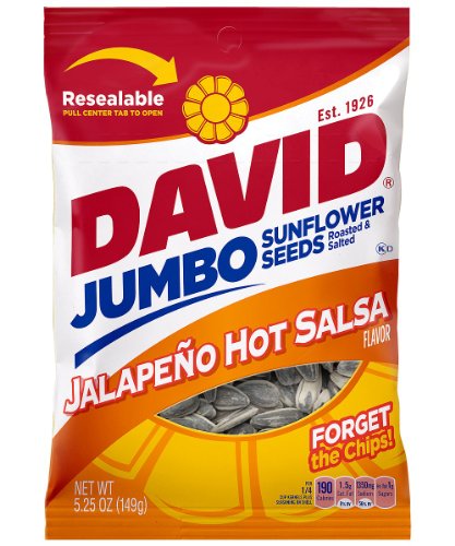 0026200464701 - DAVID SEEDS JUMBO SUNFLOWER JALAPENO HOT SALSA FLAVOR, 5.25-OUNCE BAG (PACK OF 12)