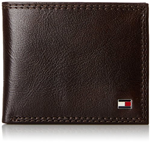 0026217026923 - TOMMY HILFIGER MEN'S LEATHER JEROME DOUBLE BILLFOLD WALLLET, CHOCOLATE, ONE SIZE