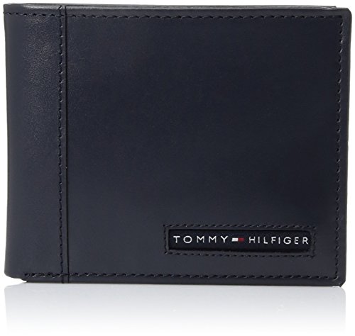 0026217114484 - TOMMY HILFIGER MEN'S LEATHER CAMBRIDGE PASSCASE WALLET WITH REMOVABLE CARD CASE,NAVY,ONE SIZE