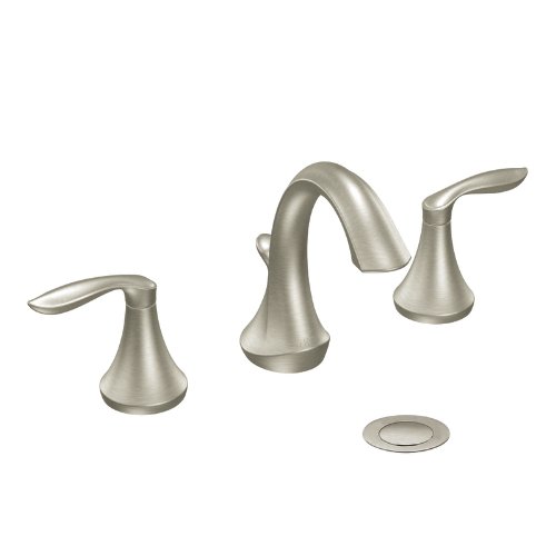 0026508153147 - MOEN T6420BN EVA TWO-HANDLE HIGH ARC BATHROOM FAUCET WITHOUT VALVE, BRUSHED NICKEL