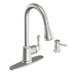 0026508210970 - MOEN CA87020SRS KITCHEN FAUCET WITH PULLOUT SPRAY FROM THE LANCASTER COLLECTION, SPOT RESIST STAINLESS