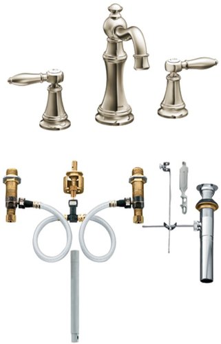 0026508231364 - MOEN TS42108NL-9000 WEYMOUTH TWO-HANDLE HIGH ARC BATHROOM FAUCET TRIM KIT WITH VALVE, NICKEL