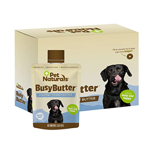 0026664016621 - PET NATURALS BUSYBUTTER EASY SQUEEZE CALMING PEANUT BUTTER FOR DOGS, 6 POUCHES - GREAT FOR TREATS, LICK MATS, TRAINING, CALMING, AND OCCUPIER TOYS