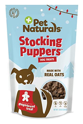 0026664016751 - PET NATURALS STOCKING PUPPERS GINGERBREAD DOG TREATS, 7.05OZ - NATURALLY FLAVORED HOLIDAY SNACK, PERFECT STOCKING STUFFER FOR DOGS
