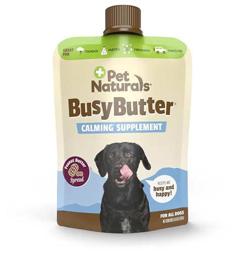 0026664018274 - PET NATURALS BUSYBUTTER EASY SQUEEZE CALMING PEANUT BUTTER FOR DOGS, 6OZ POUCH - GREAT FOR TREATS, LICK MATS, TRAINING, CALMING, AND OCCUPIER TOYS
