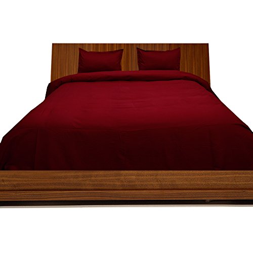 0026702369023 - SOFT & LUXURY 100% EGYPTIAN COTTON 4 PIECE COMBO SET SOLID 1200 THREAD COUNT INCLUDING 1 DUVET COVER, 1 FITTED SHEET & 2 PILLOW CASES WITH TWIN SIZE & BURGUNDY COLOR