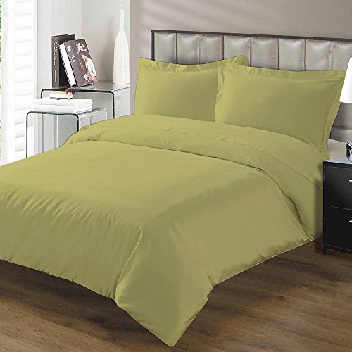 0026702370494 - 1200 THREAD COUNT 3 PIECE DUVET COVER SET SOLID WITH 100% EGYPTIAN COTTON FABRIC TWIN SIZE & GOLD COLOR