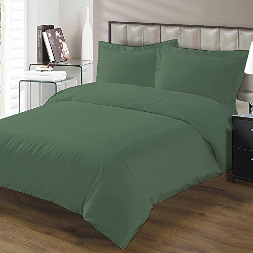 0026702370524 - 1200 THREAD COUNT 3 PIECE DUVET COVER SET SOLID WITH 100% EGYPTIAN COTTON FABRIC TWIN SIZE & SAGE COLOR
