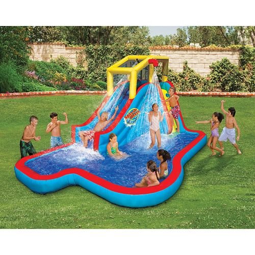 0026753730131 - BANZAI SLIDE 'N SOAK SPLASH PARK CONSTANT AIR WATER SLIDE (NEARLY 8FT TALL AND INCLUDES BLOWER MOTOR)