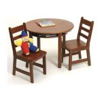 0026914524036 - CHERRY FINISH ROUND TABLE AND 2 CHAIRS FOR KIDS