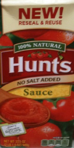 0027000608937 - HUNT'S NO SALT ADDED TOMATO SAUCE REASEAL AND REUSE 33.5OZ CARTON (PACK OF 6)