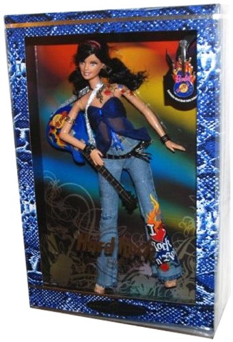 0027084024685 - 2005 BARBIE COLLECTOR SILVER LABEL, HARD ROCK BARBIE DOLL WITH GUITAR AND EXCLUSIVE HRC COLLECTOR PIN! (1 EACH) RETIRED, #3 IN THE HARD ROCK CAFE BARBIE DOLL COLLECTION.