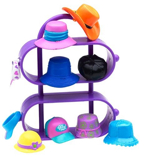 0027084203790 - POLLY POCKET ! JUST ACCESSORIES AND DISPLAY CASE- HIGH STYLING HATS