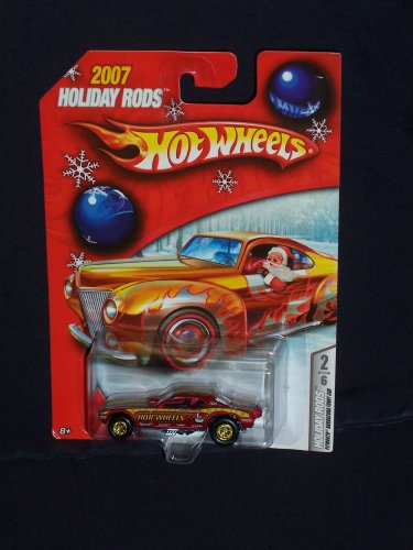 0027084207613 - HOT WHEELS 2007 HOLIDAY HOT RODS 2 OF 6 PLYMOUTH BARRACUDA FUNNY CAR RED REAL RIDER TIRES 1:64 SCALE