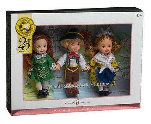 0027084256130 - BARBIE COLLECTOR PINK LABEL - DOLLS OF THE WORLD - KELLY AND FRIENDS GIFT SET - FRANCE, SWITZERLAND & IRELAND