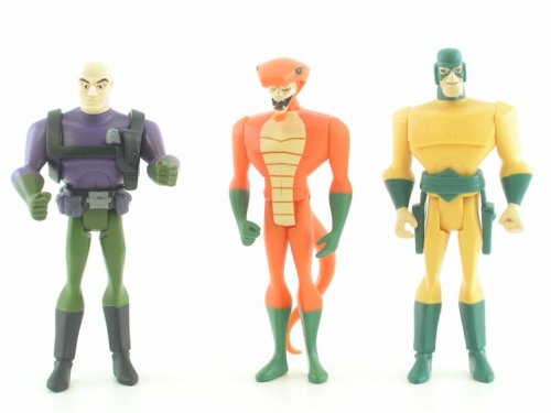 0027084315264 - JUSTICE LEAGUE UNLIMITED DC SUPER HEROES LEX LUTHOR/COPPERHEAD/MIRROR MASTER FIGURES