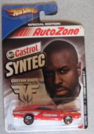 0027084347180 - HOT WHEELS CASTROL SYNTEC '69 DODGE CHARGER R/T RED AUTO ZONE SPECIAL EDITION