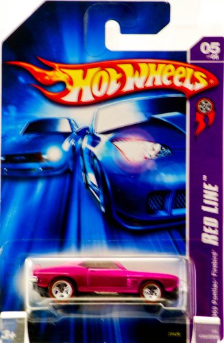 0027084480207 - 2006 - MATTEL - HOT WHEELS - RED LINE SERIES 5 OF 5 - 1969 PONTIAC FIREBIRD T/A (METALLIC FUSCHIA) 100 / 223 - RED LINE WHEELS - 3RD RED LINE SEGMENT - OUT OF PRODUCTION - NEW - RARE - COLLECTIBLE