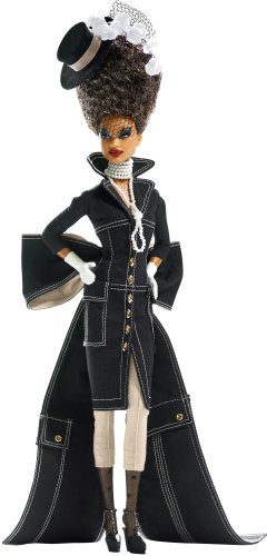 0027084547146 - BARBIE GOLD LABEL BYRON LARS 3RD DOLL IN CHAPEAUX COLLECTION PEPPER DIVA IN BLACK