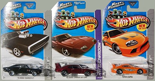 0027084599169 - 2013 HOT WHEELS FAST & FURIOUS SET OF 3 - '70 DODGE CHARGER R/T, TOYOTA SUPRA, '69 DODGE CHARGER DAYTONA